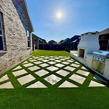 Full-Scope-Backyard-Transformation-with-Turf-Pavers-Outdoor-Living-in-Prosper-TX 2